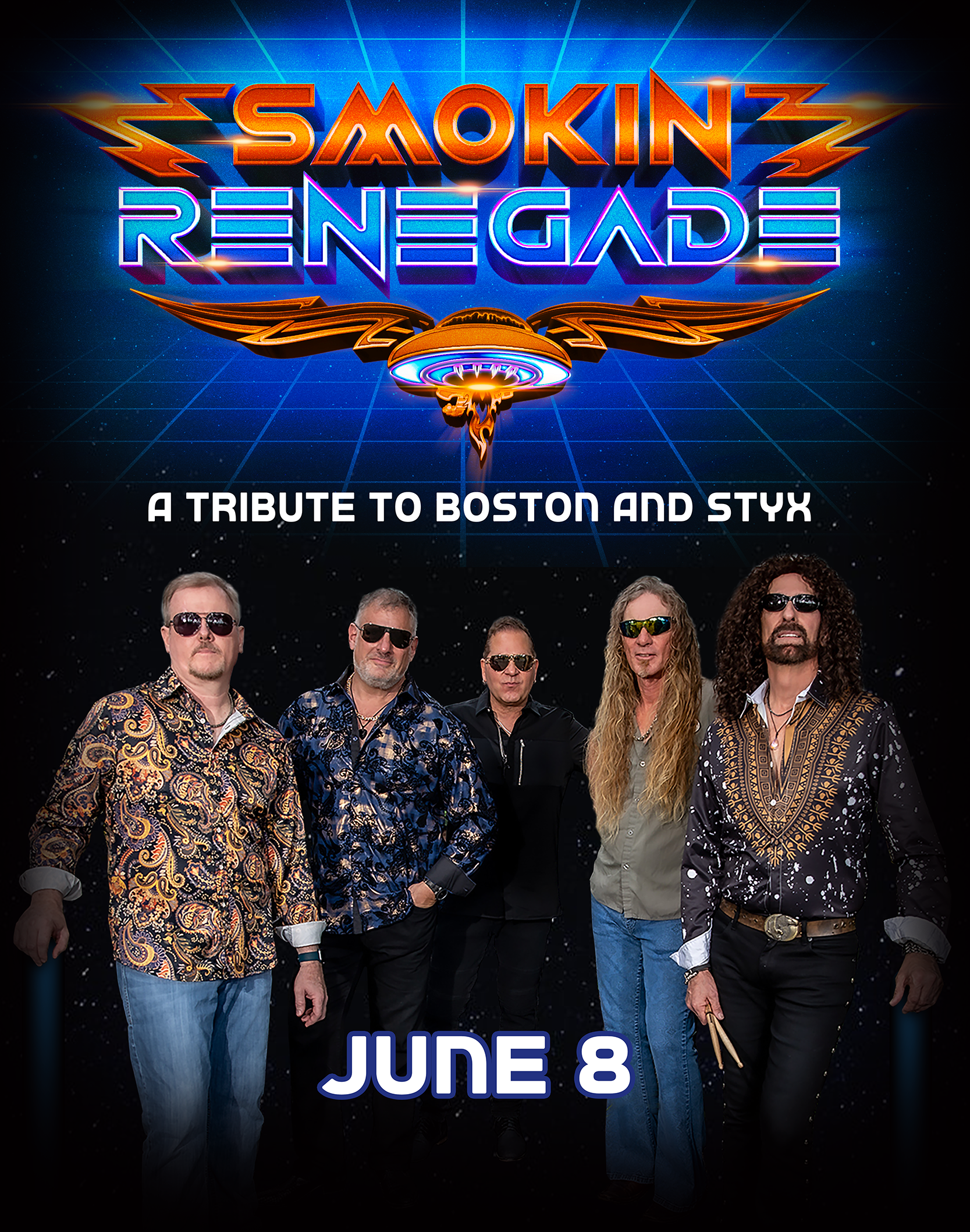 Smokin and Renegade, A tribute to Boston and Styx on June 8th